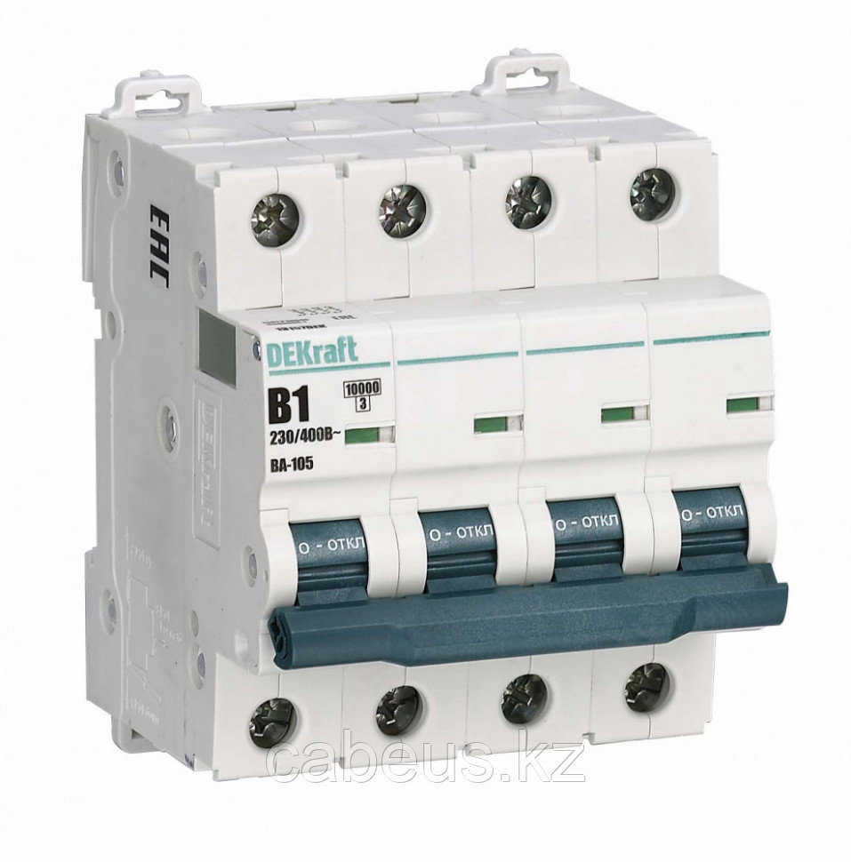 Автоматический выключатель DEKraft ВА-105, 4 модуль, B класс, 4P, 16А, 10кА, (13141DEK) - фото 1 - id-p113399784