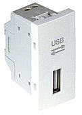 Розетка информационная Efapel QUADRO 45, USB, без подсветки, 1 модуль, 44,8х22,4 мм (ВхШ), цвет: жемчуг (45437