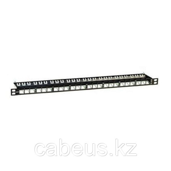Коммутационная патч-панель наборная DKC, 19", 0,5HU, портов: 24 х keystone, универсальная, цвет: чёрный, - фото 1 - id-p113395161