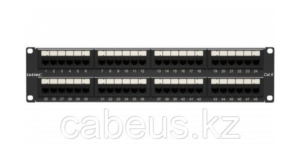 Коммутационная патч-панель DKC, 19", 2HU, портов: 48 х RJ45(8P8C), кат. 6, универсальная, неэкр., цвет: - фото 1 - id-p113395167