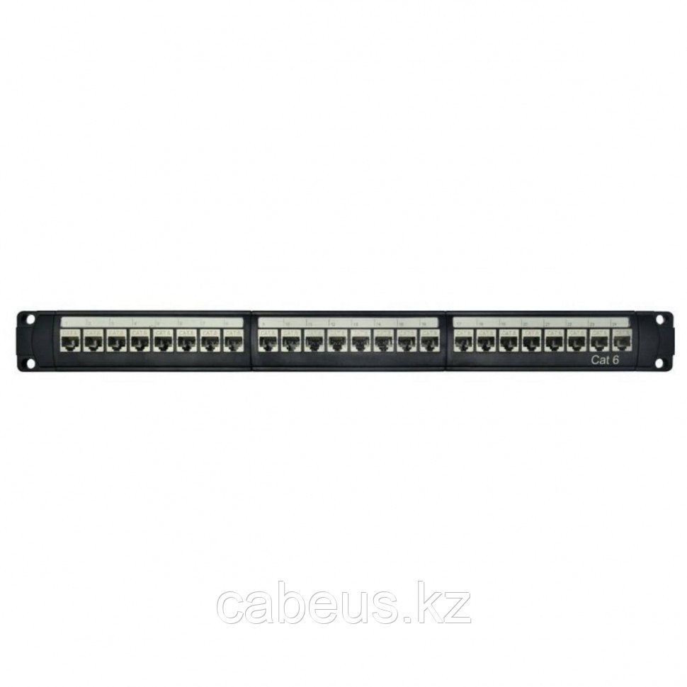 Коммутационная патч-панель DKC, 19", 1HU, портов: 24 х RJ45(8P8C), кат. 6, экр., модульная, цвет: чёрный, - фото 1 - id-p113395171