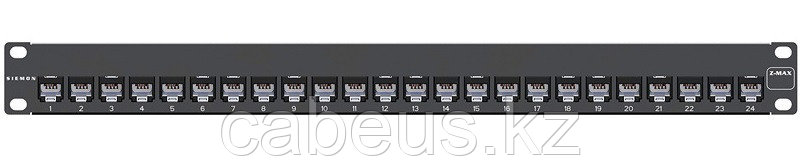 Коммутационная патч-панель Siemon Z-MAX, 19", 1HU, портов: 24 х RJ45, кат. 6A, универсальная, экр., - фото 1 - id-p113395176