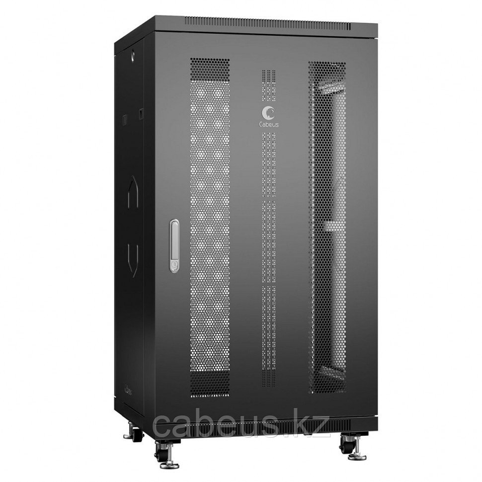 Шкаф серверный напольный Cabeus, IP20, 22U, 1166х600х800 мм (ВхШхГ), дверь: перфорация, задняя дверь: - фото 1 - id-p113392076
