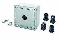 Коробка для настенного монтажа Eurolan, вводов: 3, внешняя, 128х128х66 мм (ВхШхГ), Industrial, 4 модуля, цвет: