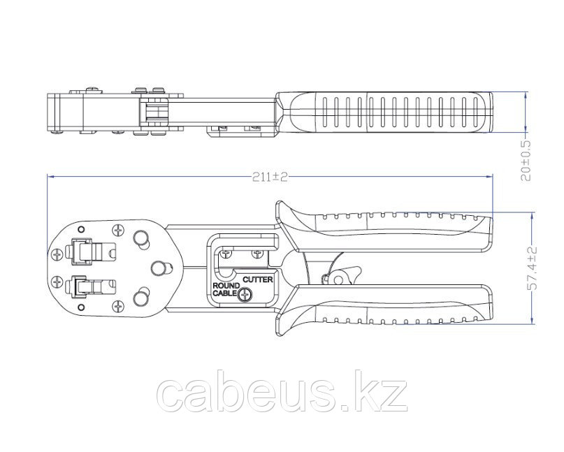 Инструмент для обжима проводников Hyperline, RJ-45 (8P8С); RJ-12 (6P6С), (HL-3H00010) - фото 3 - id-p113397217