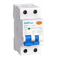 Автоматический выключатель с дифференциальным током CHINT NB1L, тип: AC, C класс, 1Р, 16А/30мА, с нейтралью