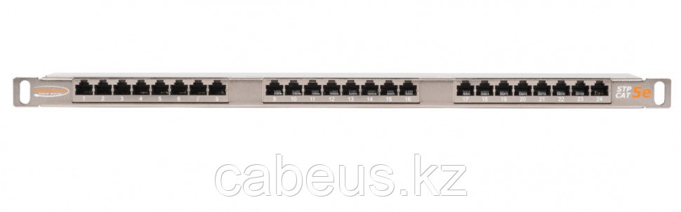 Коммутационная патч-панель Nikomax, 19", 0,5HU, портов: 24хRJ45/8P8C, кат. 5е, экр., 19", цвет: серый, - фото 1 - id-p113395225
