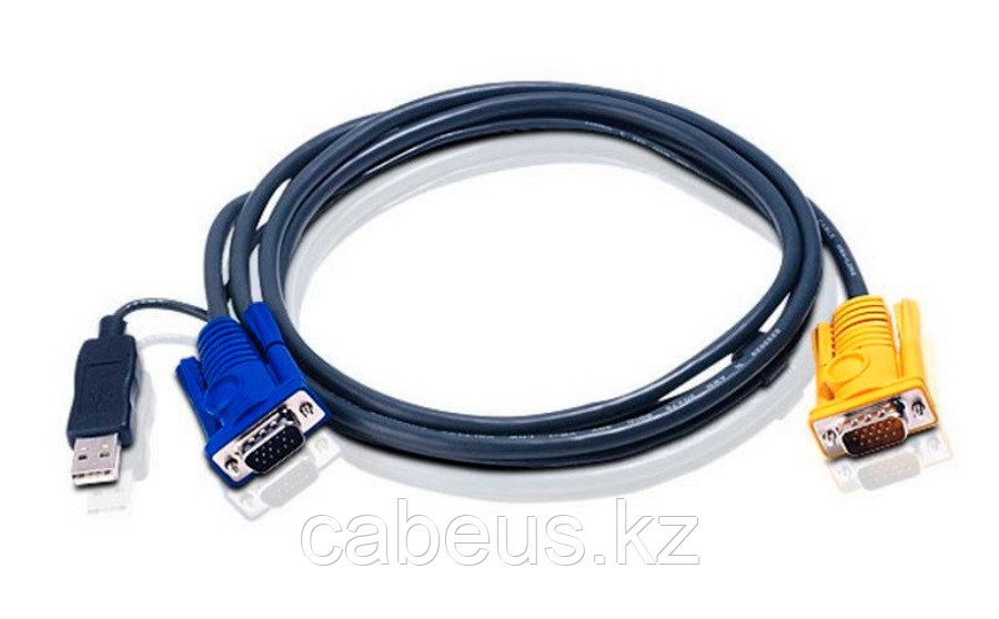 Шнур ввода/вывода Aten, SPHD-15, 3 м, встроенный конвертер PS/2-USB, (2L-5203UP) - фото 1 - id-p113399167