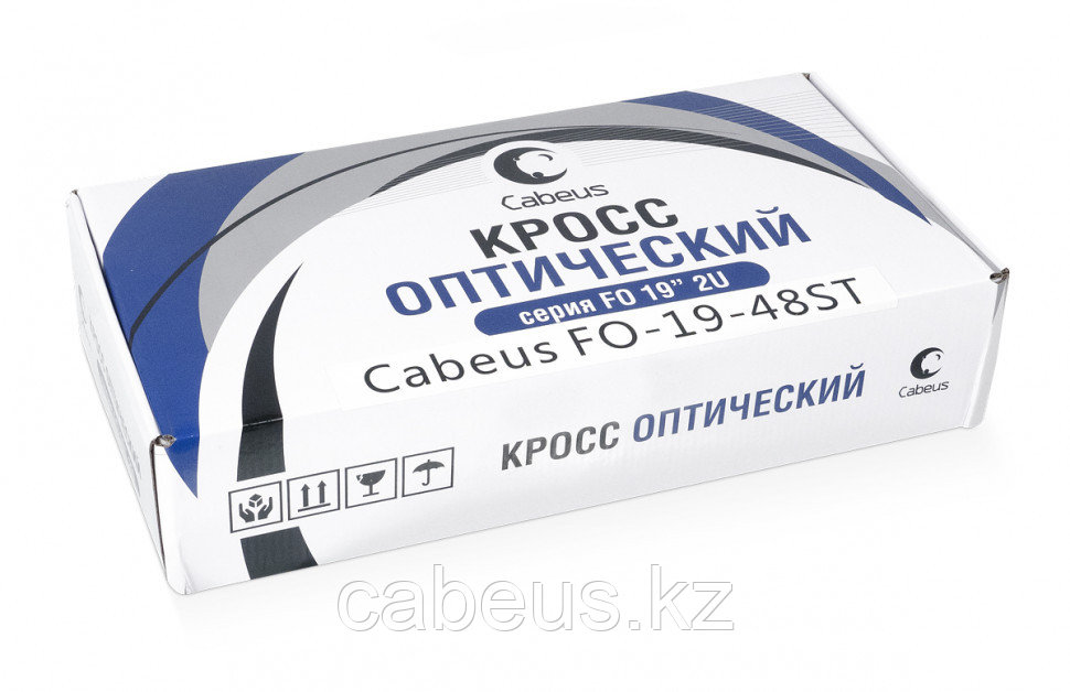 Бокс оптический Cabeus, портов: 48, ST/FC, 96 хОВ, 2U, 88х410х200 мм (ВхШхГ), цвет: серый, (FO-19-48ST) - фото 3 - id-p113394234