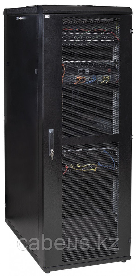 Шкаф серверный напольный ITK LINEA S, IP30, 42U, 2025х800х1000 мм (ВхШхГ), дверь: перфорация, задняя дверь: - фото 1 - id-p113392117