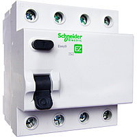 Устройство защитного отключения Schneider Electric Easy9, тип: AC, 4 модуль, 4Р, 25А/100мА, 1 модуль ш = 18 мм