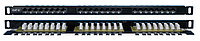 Коммутационная патч-панель Hyperline, 19", 0,5HU, портов: 24 х RJ45, кат. 6, универсальная, неэкр., цвет: