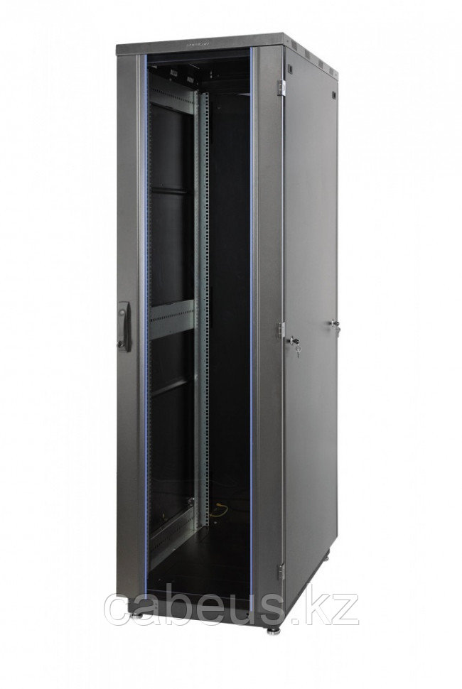 Дверь (к шкафу) Eurolan S3000, 47U, 2147х587х23 мм (ВхШхГ), стекло, цвет: чёрный - фото 1 - id-p113397323