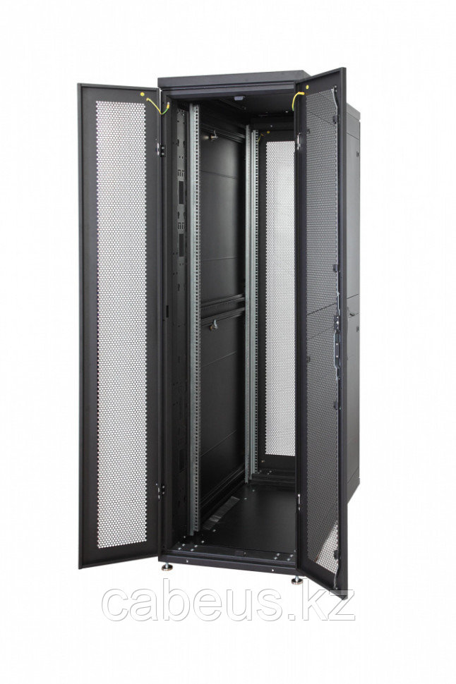 Дверь (к шкафу) Eurolan D9000, 42U, 600 мм Ш, двойная, перфорация, цвет: чёрный - фото 1 - id-p113397328