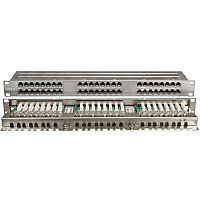 Коммутационная патч-панель Hyperline, 19", 1HU, портов: 48 х RJ45, кат. 6, универсальная, экр., высокой