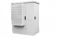 Шкаф уличный всепогодный укомплектованный напольный ЦМО ШТВ-2, IP55, 24U, 1310х1000х600 мм (ВхШхГ), дверь: