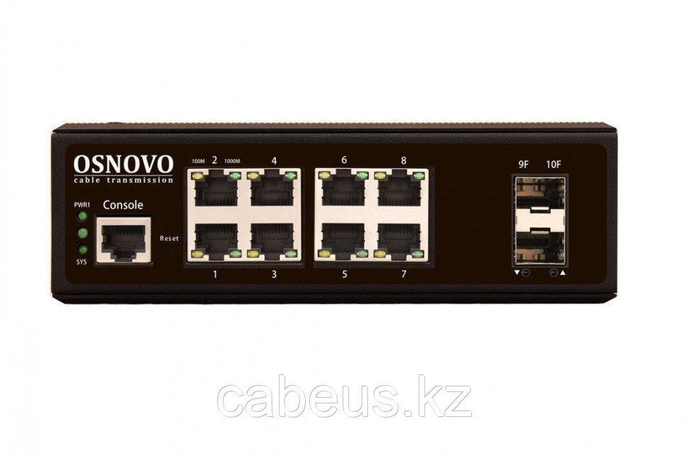 Коммутатор OSNOVO SW-70802/IL промышленный управляемый (L2+) Gigabit Ethernet на 8 GE Rj45 + 2 GE SFP порта. - фото 3 - id-p113397381