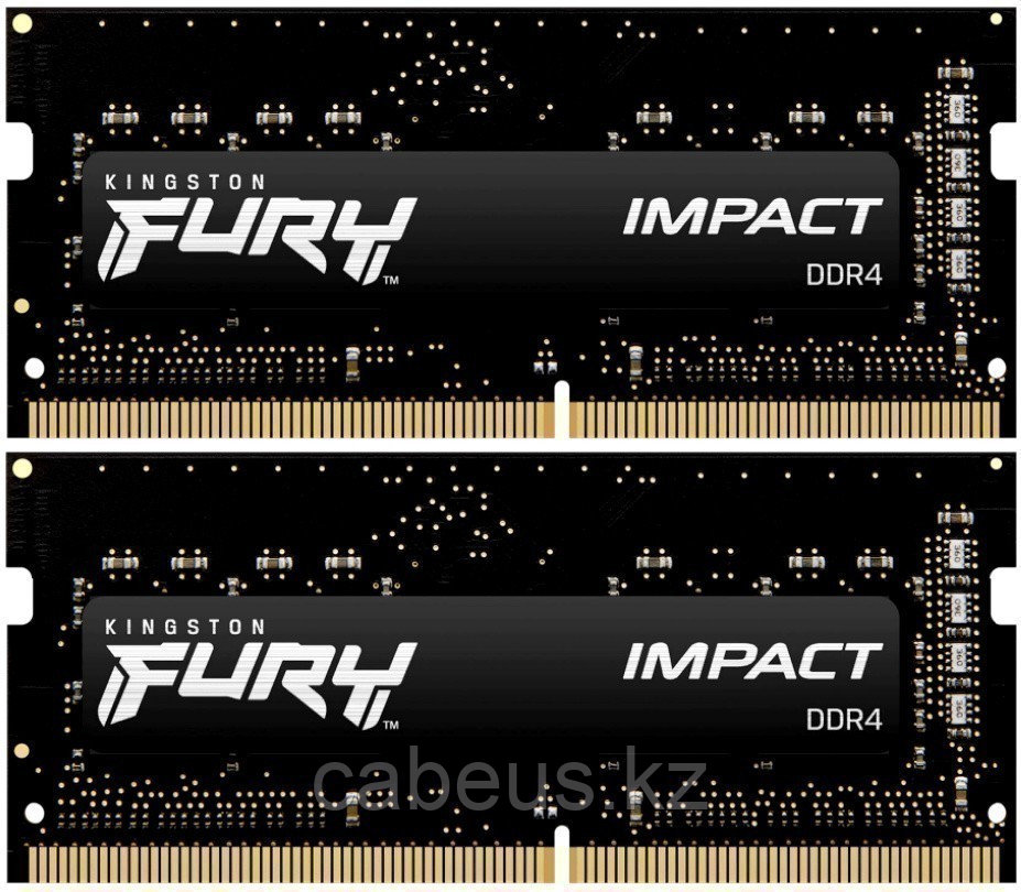 Оперативная память 32Gb DDR4 3200MHz Kingston Fury Impact SO-DIMM (KF432S20IBK2/32) (2x16Gb KIT) - фото 1 - id-p113379471