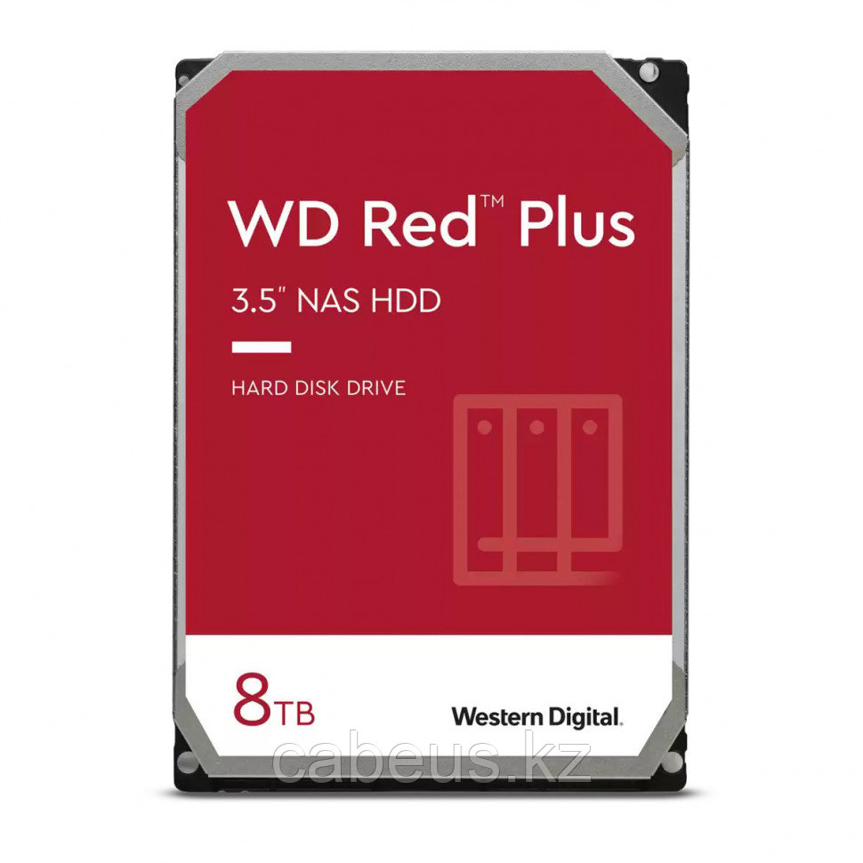 Жёсткий диск WD Red Plus, 8 ТБ, SATA, 5 640 rpm, WD80EFZZ - фото 1 - id-p113386431