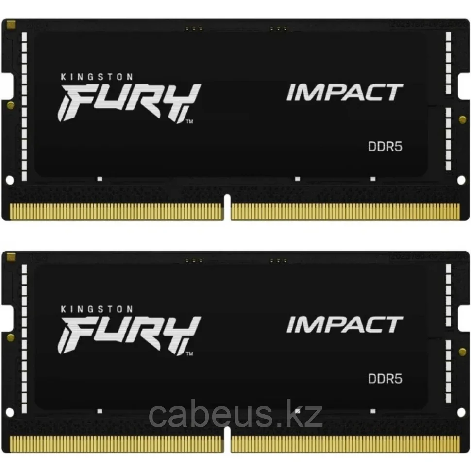 Оперативная память 16Gb DDR5 4800MHz Kingston Fury Impact SO-DIMM (KF548S38IBK2-16) (2x8Gb KIT) - фото 1 - id-p31702477