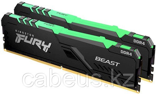 Оперативная память 16Gb DDR4 3200MHz Kingston Fury Beast RGB (KF432C16BBAK2/16) (2x8Gb KIT) - фото 1 - id-p31702445