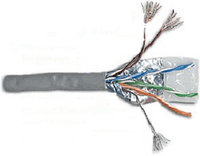 Кабель витая пара Lanmaster, SS/UTP, 4 пар., кат. 7, проводник Ø 0,51мм, AWG24, PVC, 600МГц, 1м (бухта 305м),