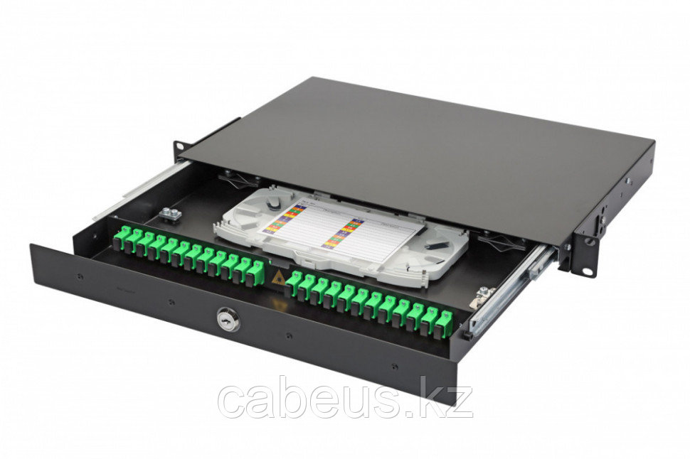 Коммутационная панель ВО Eurolan 47D-24, 1HU, портов: 24 SC/APC (Simplex) OS2, установлено адаптеров: 12 - фото 1 - id-p113394458
