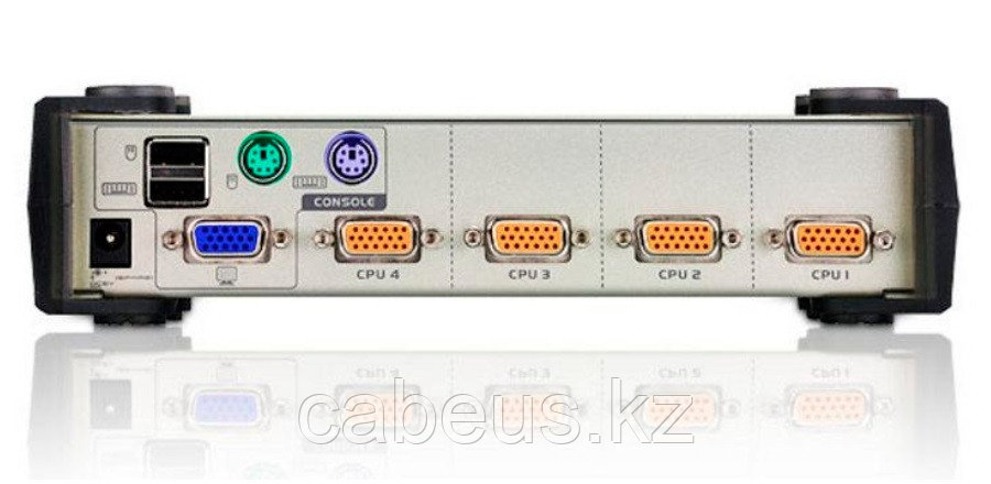 Переключатель KVM Aten, Altusen, портов: 4 х SPHD-18, 55х87х210 мм (ВхШхГ), USB, PS/2, цвет: металл - фото 2 - id-p113399387