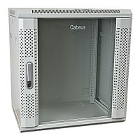 Шкаф телекоммуникационный настенный Cabeus SH-05F, 19", 15U, 769х600х600 мм (ВхШхГ), дверь: стекло, боковая