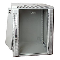 Шкаф телекоммуникационный настенный Cabeus SH-05F, 19", 18U, 901х600х600 мм (ВхШхГ), дверь: стекло, боковая