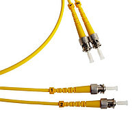 Коммутационный шнур оптический Hyperline, Duplex ST/ST (UPC), OS2 9/125, LSZH, Ø 2мм, 50м, цвет: жёлтый,