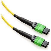 Коммутационный шнур оптический Hyperline, MPO/MPO, OS2 9/125, LSZH, 1м, цвет: жёлтый,
