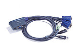 Переключатель KVM Aten, портов: 2, 28х60,8х87,5 мм (ВхШхГ), USB, цвет: пластик