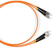 Коммутационный шнур оптический Hyperline, Duplex ST/ST (UPC/UPC), OM1 62,5/125, LSZH, Ø 2мм, 50м, цвет: