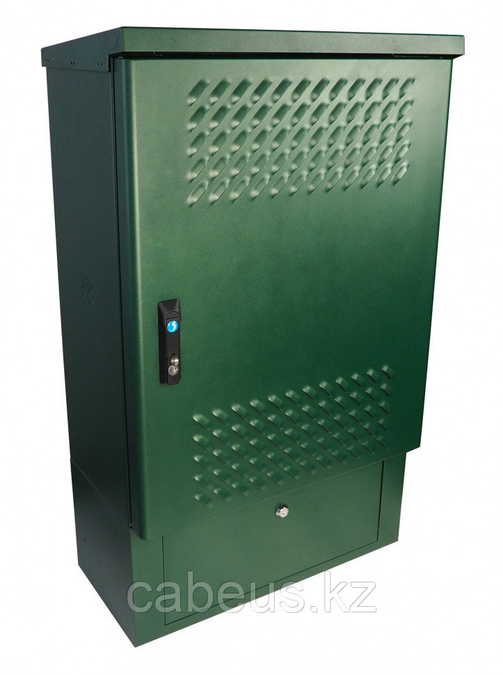 Шкаф уличный всепогодный настенный ЦМО ШТВ-Н, IP65, 6U, корпус: металл, 400х600х500 мм (ВхШхГ), цвет: зелёный - фото 1 - id-p113389398