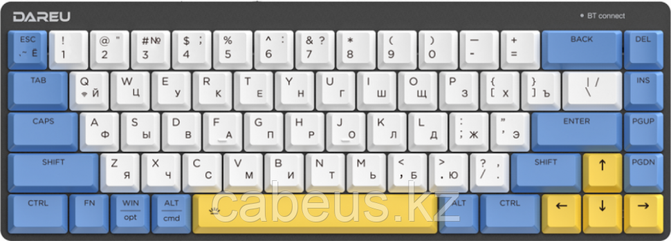 Клавиатура Dareu EK868 White/Blue/Yellow (Red Switch) - фото 1 - id-p113365748