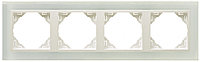 Рамка Efapel Logus90, 4 поста, плоская, универсальная, цвет: стекло/лёд, линейка "Стекло" (90940 TCG)