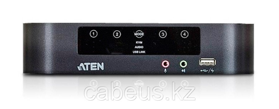 Переключатель KVM Aten, портов: 4, 44,7х197х197 мм (ВхШхГ), USB, цвет: чёрный - фото 5 - id-p113399480