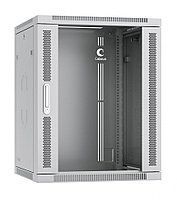 Шкаф телекоммуникационный настенный Cabeus SH-05F, 19", 15U, 769х600х450 мм (ВхШхГ), дверь: стекло, боковая