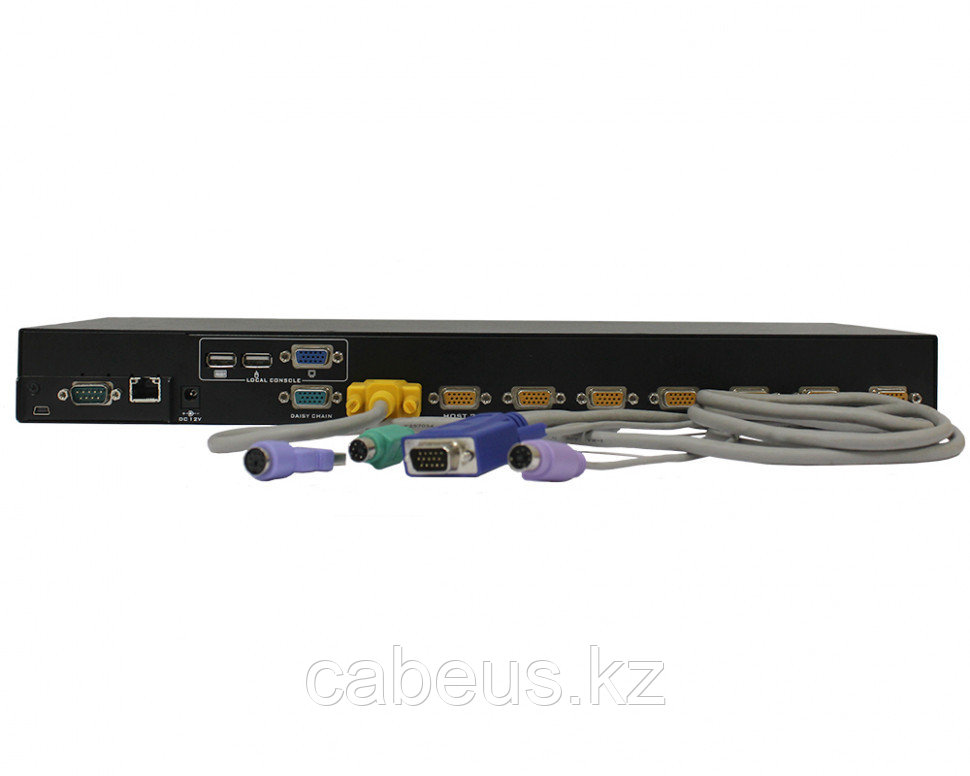 Переключатель KVM D-Link, портов: 8 х VGA D-SUB (HDB-15), 44х220х430 мм (ВхШхГ), KVM over IP: есть, USB, RJ45, - фото 2 - id-p113399493