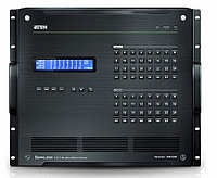 Переключатель KVM Aten, портов: 32, 157х186х482 мм (ВхШхГ), RS232, RJ45, цвет: чёрный