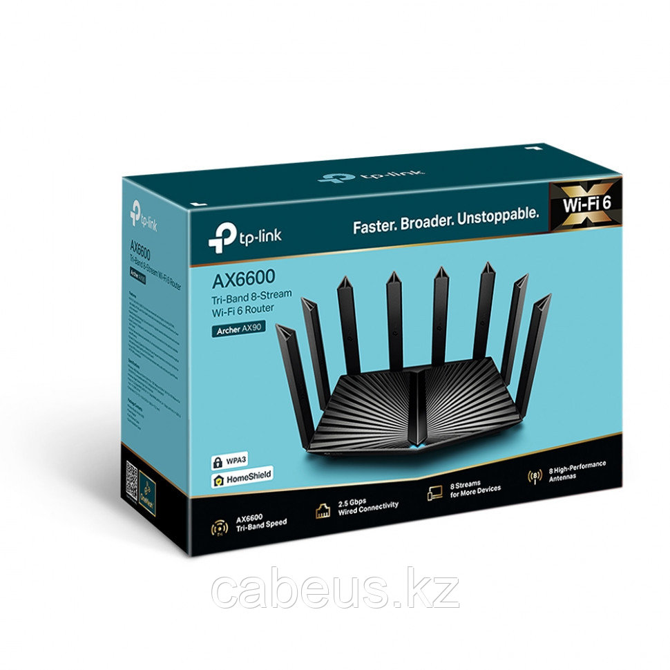 Маршрутизатор TP-Link, портов: 5, LAN: 5, WAN: 2, скорость мб/с: 6 579, антенн: 8, USB: Да, 174х311х207 мм - фото 2 - id-p113397640