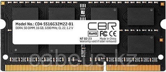Оперативная память 16Gb DDR4 3200MHz CBR SO-DIMM (CD4-SS16G32M22-01) - фото 1 - id-p113379720