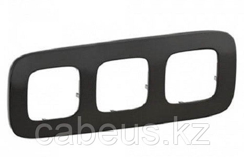 Рамка Legrand Valena Allure, 3 поста, 93х234х10 мм (ВхШхГ), плоская, универсальная, цвет: черная сталь - фото 1 - id-p113383654