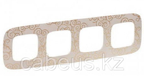 Рамка Legrand Valena Allure, 4 поста, 92х299х10 мм (ВхШхГ), плоская, универсальная, цвет: нарцисс золото - фото 1 - id-p113383658