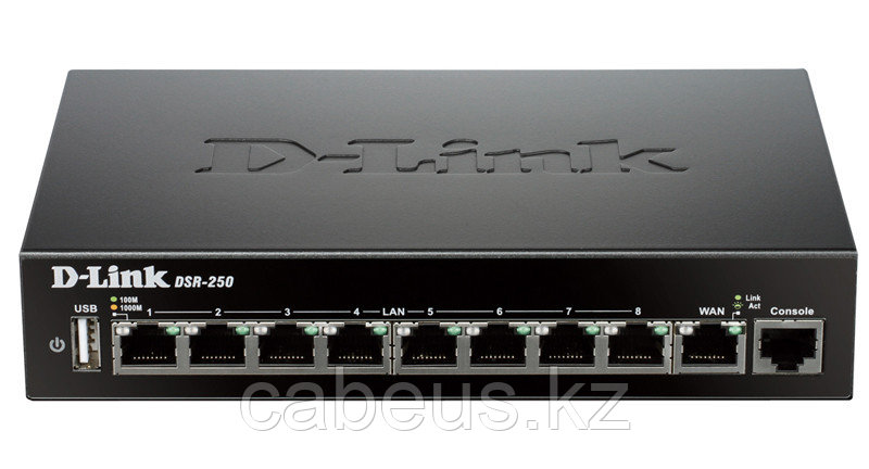 Маршрутизатор D-Link, DSR, портов: 10, LAN: 8, WAN: 1, скорость мб/с: 750, антенн: 2, USB: Да, 35х140х203 мм - фото 1 - id-p113397660