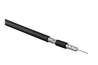 Коаксиалды кабель Hyperline RG6, LSZH, екі қабатты экран (100% + 60%), 75 +/-3 Ом, шығанақ, 500 м, түсі: