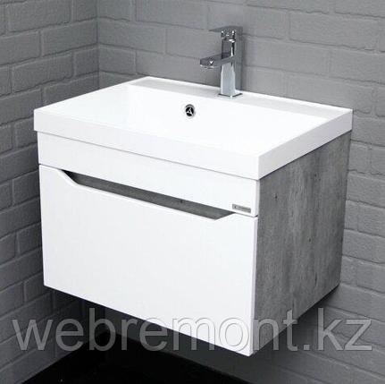 Тумба подвесная под умывальник "Радуга 60" Ева с одним ящиком В1 Бетон Айсберг, фото 1