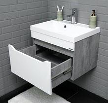 Тумба подвесная под умывальник "Радуга 60" Ева с одним ящиком В1 Бетон Айсберг, фото 4