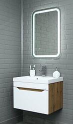 Тумба подвесная под умывальник "Радуга 60" Ева с одним ящиком В1 Дуб Вотан Айсберг